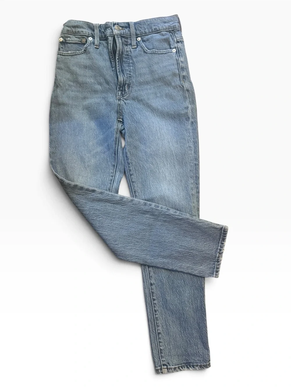 Madewell The Perfect Vintage Jean 24 High Rise Crop Slim Straight Light Wash